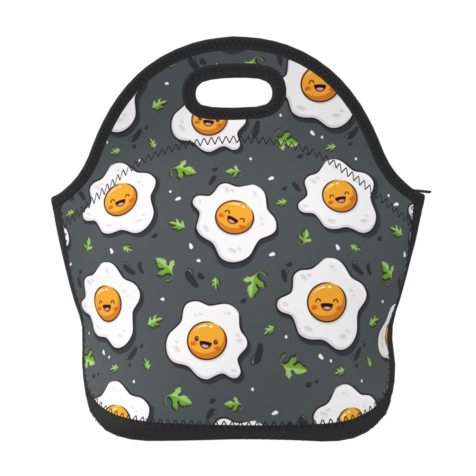 Rocae Cute Poached Eggs for Lunch Bag Foldable Washable Leakproof