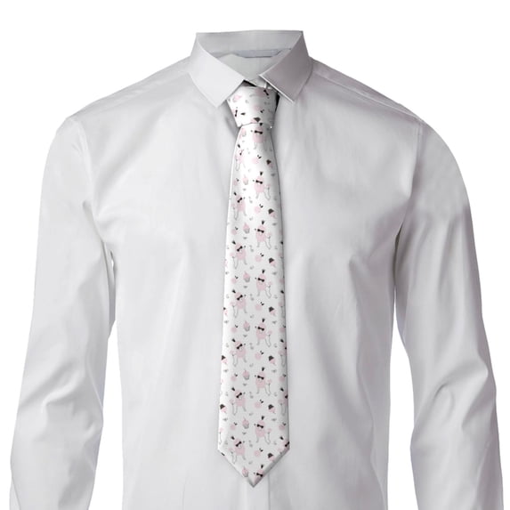 Rocae Cute Poodle Dog for Soft and Comfortable Men's Tie Necktie Wedding Business