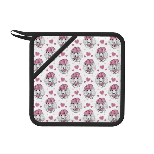 Rocae Cute Poodle Dog for Square Silicone Antiscalding Mat Trivet Hot