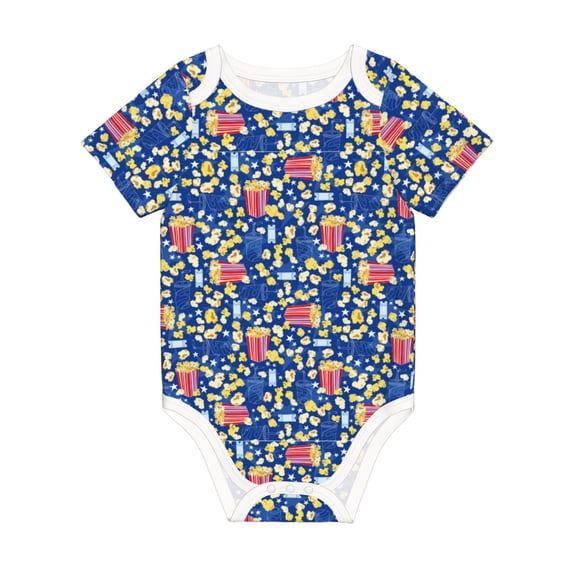 Rocae Cute Popcorn for Baby Climbing Clothes Soft Baby Romper for Active Infants Comfortable and Breathable Crawling Jumpsuit Unisex Baby Outfit 9M