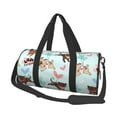 thumbnail image 1 of Rocae Cute Pug Dogs Print Round Travel Duffel Bag and Fitness Bag, Women's Waterproof Weekend Tote, Men's Travel and Fitness Essentials, 1 of 8