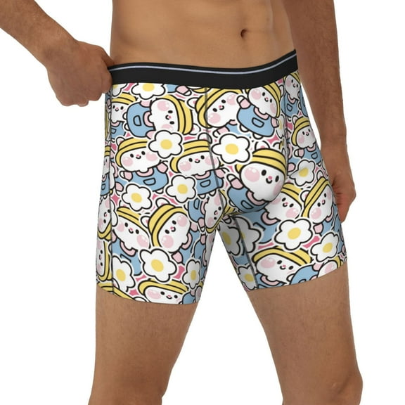 Rocae Cute Rabbit for Stretch Moisture-Wicking Underwear,Men's Underwear Boxer Briefs Medium