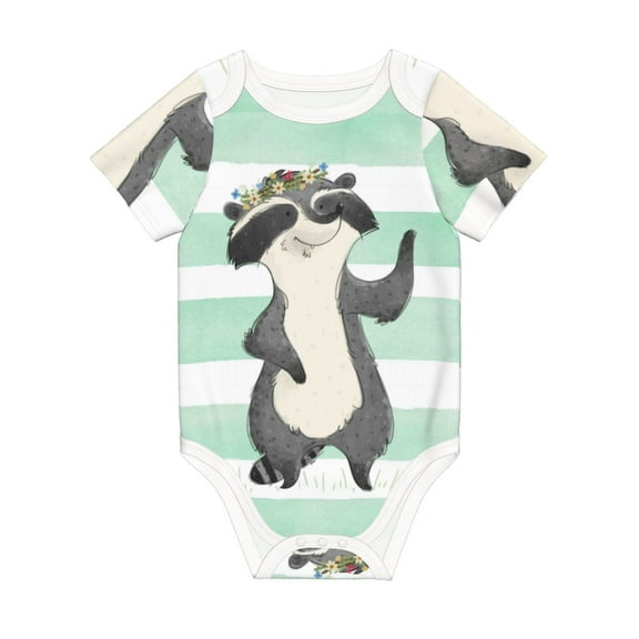 Rocae Cute Raccoon for Baby Climbing Clothes Soft Baby Romper for Active Infants Comfortable and Breathable Crawling Jumpsuit Unisex Baby Outfit 9M