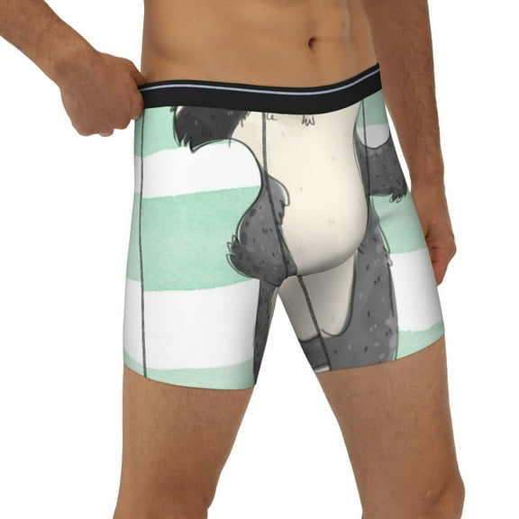 Rocae Cute Raccoon for Stretch Moisture-Wicking Underwear,Men's Underwear Boxer Briefs Medium