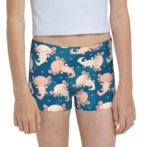 Rocae Cute Salamander for Girls' Cotton Boxer Briefs, Soft Mid-rise Panties-Medium