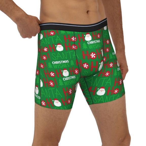 Rocae Cute Santa And Ho Ho Ho for Stretch Moisture-Wicking Underwear,Men's Underwear Boxer Briefs Small