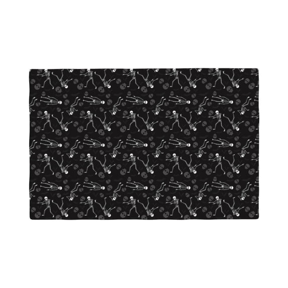 Rocae Cute Skull Printed Heat Resistant Place Mats,Classic Hemstitch Cloth Fabric Placemats Imitation Linen Place Mat Table Mats 18x12 inch