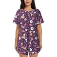 thumbnail image 1 of Rocae Cute Squirrel Floral for Two Piece Sleepwear Pajamas Sets for Women Soft Short-Sleeved Pjs with Lounge Shorts 4X-Large, 1 of 9