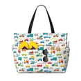 thumbnail image 1 of Rocae Cute Transport for Large Women's Waterproof Beach Bag Tote with 7 Pockets Pool Bag for Travel Gym Vacation, 1 of 6