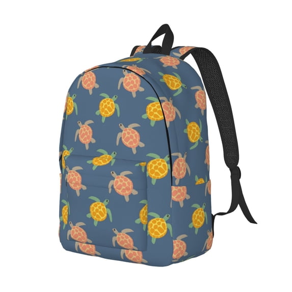 Rocae Cute Turtle for Durable Canvas Backpack Leisure Large Bag Travel Rucksack Multi-function Backpack Small
