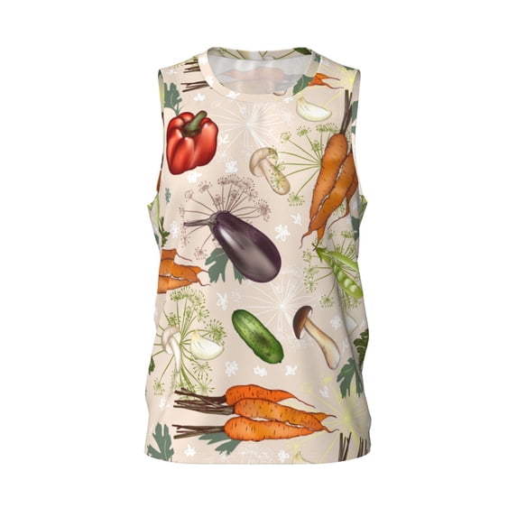 Rocae Cute Vegetables for Men's Basketball Jersey Lightweight and Breathable Athletic Tank Top,Quick-Drying Sports Jersey X-Large
