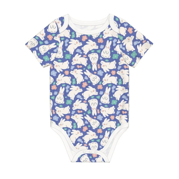 Rocae Cute White Rabbit for Baby Climbing Clothes Soft Baby Romper for Active Infants Comfortable and Breathable Crawling Jumpsuit Unisex Baby Outfit 2 Years