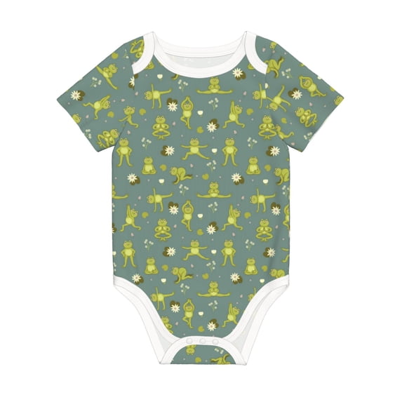 Rocae Cute Yoga Frogs for Baby Climbing Clothes Soft Baby Romper for Active Infants Comfortable and Breathable Crawling Jumpsuit Unisex Baby Outfit 9M