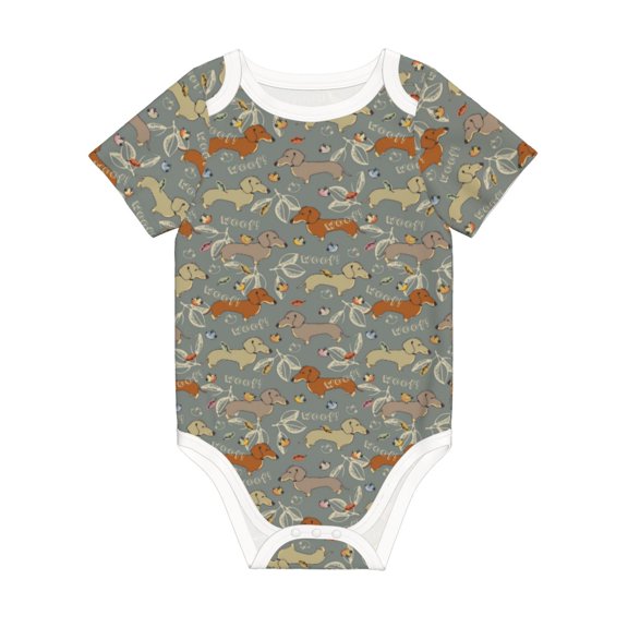 Rocae Dachshund Dog Bird for Baby Climbing Clothes Soft Baby Romper for Active Infants Comfortable and Breathable Crawling Jumpsuit Unisex Baby Outfit 9M