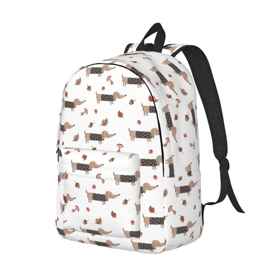 Rocae Dachshund Dog for Durable Canvas Backpack Leisure Large Bag Travel Rucksack Multi-function Backpack Small