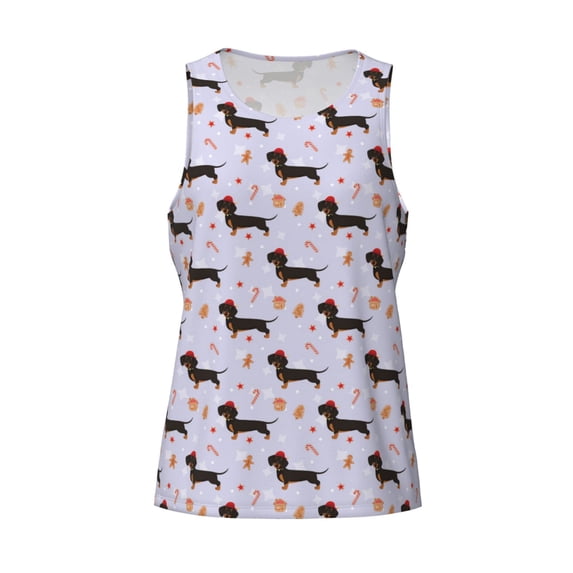 Rocae Dachshund Dog for Men's Workout Tank Top Men's Running Tank Top Dry Fit Athletic Workout Tank TopsMedium