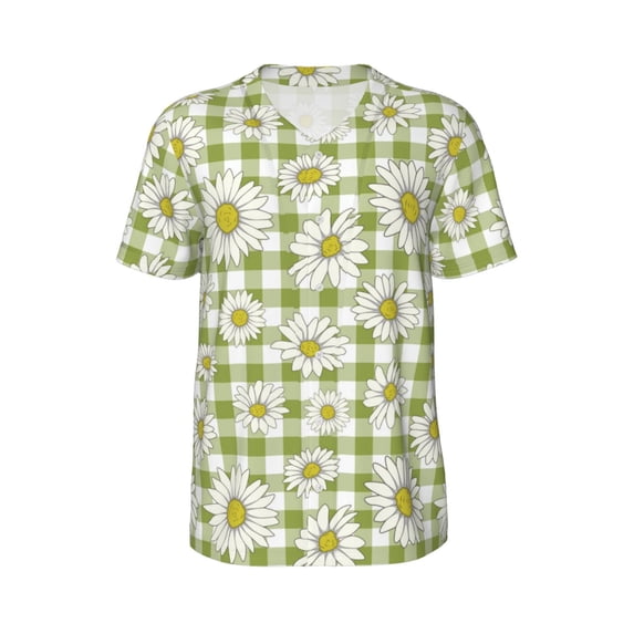 Rocae Daisies Flowers for Breathable Men's Baseball T-Shirt Fashionable Casual Baseball Jersey, Moisture-wicking Sportswear Small