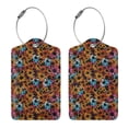 thumbnail image 1 of Rocae Daisies Flowers for Leather Luggage Baggage Tags ID Label Privacy Cover ID Label with Stainless Steel Loop and Address Card, 1 of 5