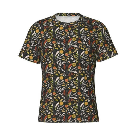 Rocae Daisies Flowers for Men's Moisture-Wicking Crew Tee - T-Shirt for Sports, Outdoor Activities, and Casual WearMedium