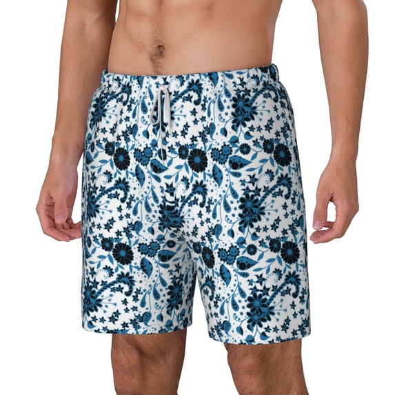 Rocae Daisies Flowers for Men's Swim Trunks Quick Dry With Two Side Pockets and One Lined Patch PocketX-Large