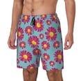 thumbnail image 1 of Rocae Daisies Flowers for Men's Swim Trunks Quick Dry With Two Side Pockets and One Lined Patch PocketX-Large, 1 of 9
