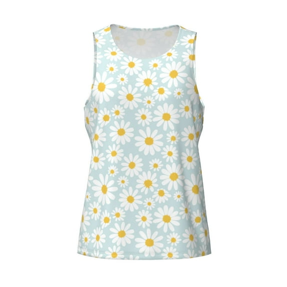 Rocae Daisies Flowers for Men's Workout Tank Top Men's Running Tank Top Dry Fit Athletic Workout Tank TopsX-Large