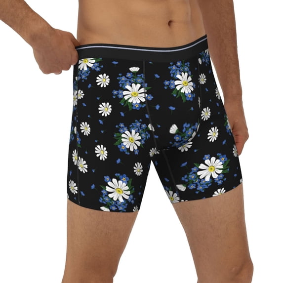 Rocae Daisies Flowers for Stretch Moisture-Wicking Underwear,Men's Underwear Boxer Briefs Medium