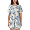 thumbnail image 1 of Rocae Daisies Flowers for Two Piece Sleepwear Pajamas Sets for Women Soft Short-Sleeved Pjs with Lounge Shorts Large, 1 of 9