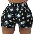 thumbnail image 1 of Rocae Daisies Flowers for Women's Quick-Dry Running Shorts,Ladies Active Athletic Apparel Yoga Workout Gym Running Volleyball Spandex Shorts, 1 of 9