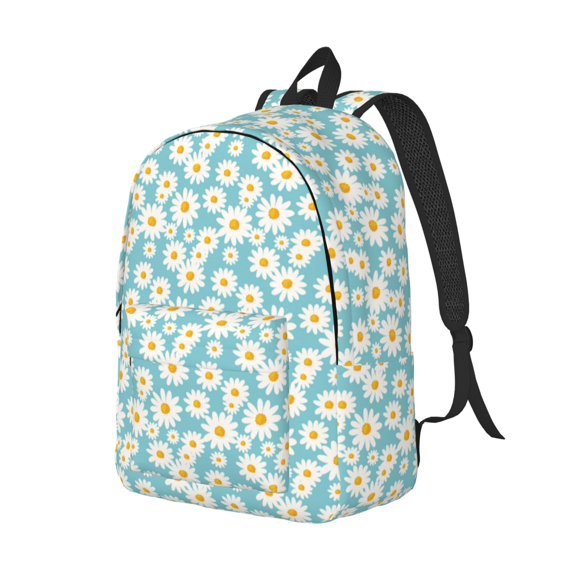Rocae Daisy Floral A for Durable Canvas Backpack Leisure Large Bag Travel Rucksack Multi-function Backpack Medium