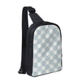 thumbnail image 1 of Rocae Daisy Plaid Blue for Lightweight Chest Bag Dual Pocket, Waterproof Crossbody Sling Bag for Men and Women, 1 of 8