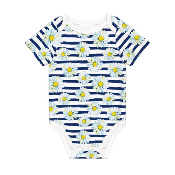 Rocae Daisy Striped Nautical for Baby Climbing Clothes Soft Baby Romper for Active Infants Comfortable and Breathable Crawling Jumpsuit Unisex Baby Outfit 3 Months
