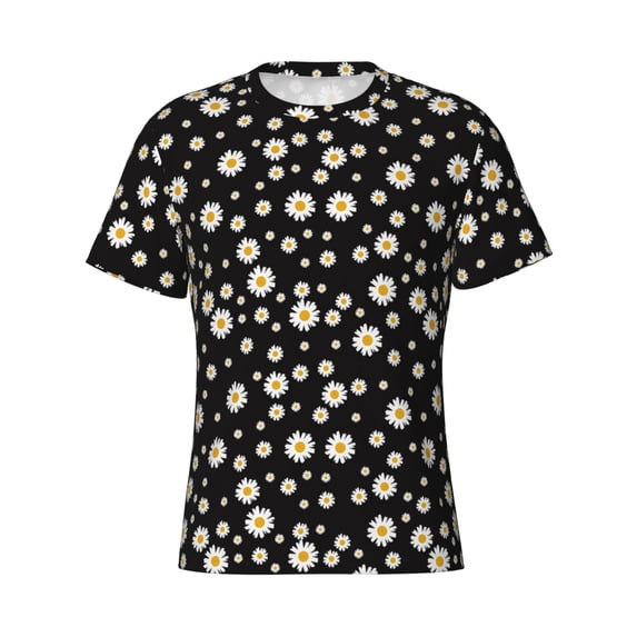 Rocae Daisy for Men's Moisture-Wicking Crew Tee - T-Shirt for Sports, Outdoor Activities, and Casual Wear3X-Large