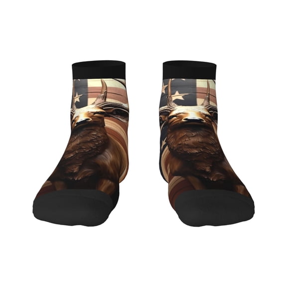 Rocae Deer American Flag Vintage for Premium Adult Socks,Comfortable, Breathable, and Durable Socks, Perfect for Everyday Wear