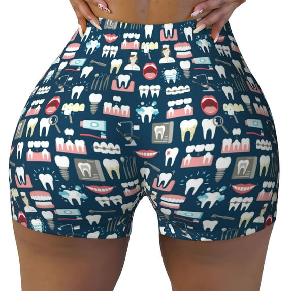 Rocae Dental Seamless for Women's Quick-Dry Running Shorts,Ladies Active Athletic Apparel Yoga Workout Gym Running Volleyball Spandex Shorts X-Large