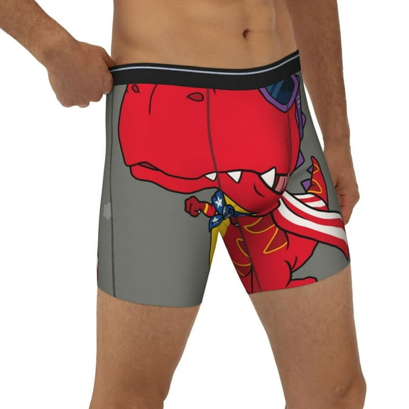 Rocae Dinosaur Super Hero Cartoon for Stretch Moisture-Wicking Underwear,Men's Underwear Boxer Briefs XX-Large