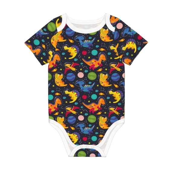 Rocae Dinosaurs in Space for Baby Climbing Clothes Soft Baby Romper for Active Infants Comfortable and Breathable Crawling Jumpsuit Unisex Baby Outfit 2 Years