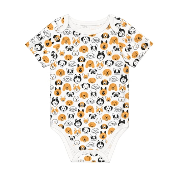 Rocae Dog Faces for Baby Climbing Clothes Soft Baby Romper for Active Infants Comfortable and Breathable Crawling Jumpsuit Unisex Baby Outfit 3 Months