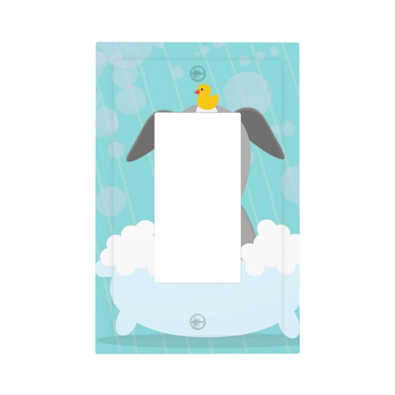 Rocae Dog In Bathtub for Decorator Light Switch or Receptacle Outlet Wall Plate,Polycarbonate Thermoplastic-Style U