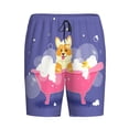 thumbnail image 1 of Rocae Dog Washes in a Pink Bath for Men's Soft Sleep Pajama Shorts, Waistband and Pockets, 1 of 9
