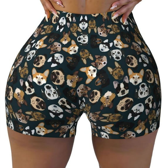 Rocae Dogs for Women's Quick-Dry Running Shorts,Ladies Active Athletic Apparel Yoga Workout Gym Running Volleyball Spandex Shorts Medium