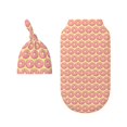 Rocae Donuts With Pink Glaze for Baby Swaddle Blanket with Hats Set for
