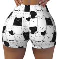 thumbnail image 1 of Rocae Doodle Cute Cat for Women's Quick-Dry Running Shorts,Ladies Active Athletic Apparel Yoga Workout Gym Running Volleyball Spandex Shorts X-Large, 1 of 9