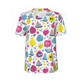 thumbnail image 1 of Rocae Doodle Fruits for Breathable Men's Baseball T-Shirt Fashionable Casual Baseball Jersey, Moisture-wicking Sportswear XX-Large, 1 of 9