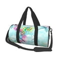 thumbnail image 1 of Rocae Dragonfly Floral Print Round Travel Duffel Bag and Fitness Bag, Women's Waterproof Weekend Tote, Men's Travel and Fitness Essentials, 1 of 8