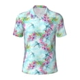 thumbnail image 1 of Rocae Dragonfly Floral for Men's Short Sleeve Polo Shirt, Quick Drying Performance Moisture Wicking Sports Men's Golf Shirt Small, 1 of 9