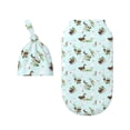Rocae Duck Animals Farm for Baby Swaddle Blanket with Hats Set for Baby