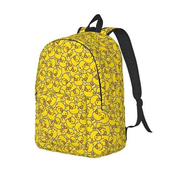 Rocae Ducky Cartoon Animal Yellow for Durable Canvas Backpack Leisure Large Bag Travel Rucksack Multi-function Backpack Medium