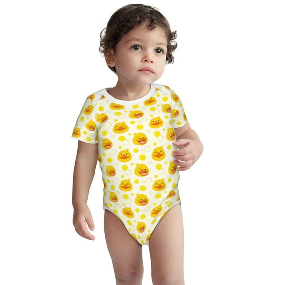 Rocae Ducky Cartoon for Baby Cotton Short-Sleeve Bodysuits for Unisex Onesies Bodysuit-3 Months