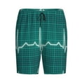 thumbnail image 1 of Rocae ECG Wave for Men's Soft Sleep Pajama Shorts, Waistband and Pockets, 1 of 9